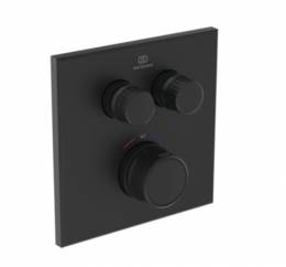 Ideal Standard Ceratherm Navigo potinkinis termostatinis maišytuvas dušui, dvi funkcijos, išorinė dalis, matinė juoda