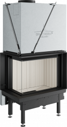 Plieninis židinio ugniakuras Spartherm Premium V-2L-68h, ø200 mm, su kampiniu stiklu kairėje