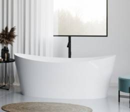 Akmens masės vonia BLU  Vela 1600 balta spalva