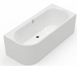 Akrilinė vonia Villeroy&Boch Oberon 2.1 180x80 dešinė pusė prie sienos, su kojomis, sifonu ir uždengimu balta spalva