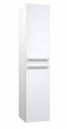 Ūkinė spintelė 35 cm, SERENA 2 durelės, aksesuarų panelė, blizgi balta