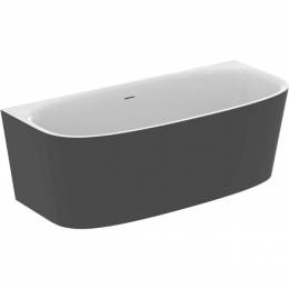 Prie sienos statoma akrilinė vonia Ideal Standard Dea Duo 180x80cm, vidus baltas/išorė matinė juoda