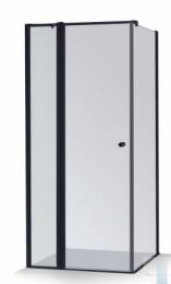Standartinė, kvadratinė dušo kabina KARINA 975-988x975-988x2000 mm, skaidrus st., RAL9005 juoda matinė