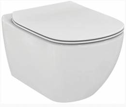 Ideal Standard TESI pakabinamas unitazas su paslėptais tvirtinimais (Aquablade),  su plonu Soft close dangčiu (THIN), ba