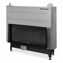 Plieninis židinio ugniakuras Romotop KV HEAT H3LG05 110.50.01 su pakeliamomis durimis ir juodo šamoto plytomis