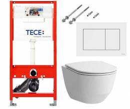 Laufen Pro Rimless Pack unitazo ir Tece potinkinio rėmo ir mygtuko komplektas