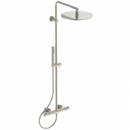Ideal Standard T125 termostatinė dušo sistema su apvalia metaline 300 mm dušo galva, rankinis dušas "stick",Silver Storm