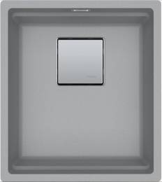 Akmens masės plautuvė Kubus 2 KNG 110-37 Fragranite 410x460mm  akmens pilka