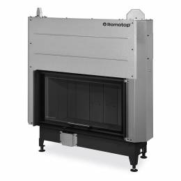 Plieninis židinio ugniakuras Romotop KV HEAT H3LF05 88.50.05 su pakeliamomis durimis ir juodo šamoto plytomis