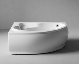 Akmens masės vonia MAREA 1736×1180× 665 mm, be uždangos, kairinė, balta spalva