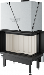 Plieninis židinio ugniakuras Spartherm Premium V-2R-80h, ø200mm, su kampiniu stiklu dešinėje