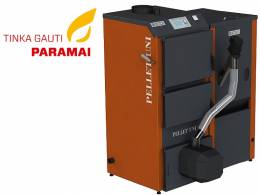 Granulinis katilas PELLET UNI 20 kW su rotac. 20 kW degikliu, sraigtu, 260 l met. bunkeriu