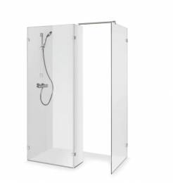 Standartinė dušo kabina be durelių BONA 150x90x200 , skaidrus st. , chromas ,