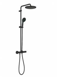 Termostatinė dušo sistema Grohe Tempesta System 250 (galva Ø250, 2`jų srovių rankinis dušas, 8 l/min), juoda matinė