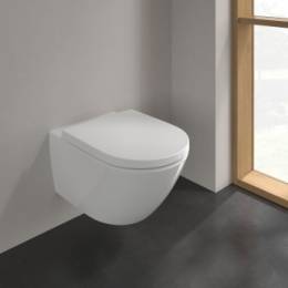 WC komplektas Villeroy&Boch Subway 3.0 Twist-Flush su dangčiu, 370x560mm Ceramic plus danga, white alpin spalva