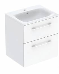 Selnova Square praustuvas su pakabinama spintele, 550x652x502 mm, baltos spalvos