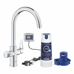 Plautuvės maišytuvas Blue Pure BauCurve rinkinys su S dydžio filtru