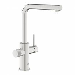 Plautuvės maišytuvas BLUE PURE MINTA ir filtruotam vandeniui, su ištraukiama žarnele, supersteel