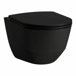 Pakabinamas unitazas Pro Rimless PACK su SLIM Softclose dangčiu be nuplovimo lanko, juodas matinis