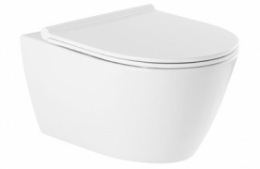 Pakabinamas unitazas SANLIFE Rimflush be nuplovimo lanko (380x560x352mm), baltas