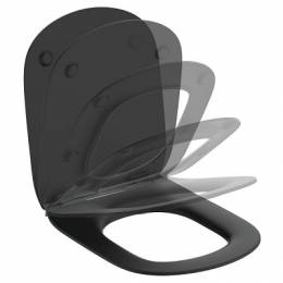 Unitazo sėdynė su dangčiu, (unitazui T0082V3) soft-close, juodas
