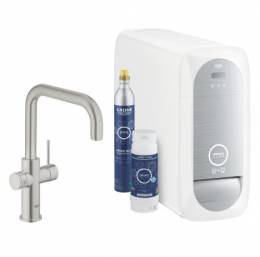 GROHE Blue Home vienasvirtis U formos maišytuvas su filtravimo sistema, supersteel spalva
