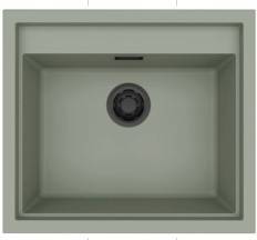 Granitinė plautuvė ELLECI SINTESI 105 570 X 500 1V žalsva K82, ventilis aukso