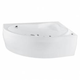 Akrilinė asimetrinė vonia EUROPA 165x105cm su rėmu,masažo sistema SILVER 2 NAVI ,dešininė,balta