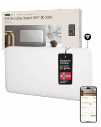Plieninis panelinis šildytuvas Mill Invisible su WIFI, 1000W, baltas
