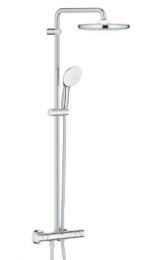 Termostatinė dušo sistema Tempesta Cosmo 250  (stac. galva Ø250, alkūnė 390mm, 2`jų srovių rankinis dušas), chromas