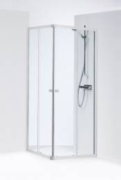 SILVER kvadratinė dušo kabina 80x80x190 cm, poliruoto aliuminio profilis, skaidrus 4mm stiklas