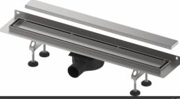 TECElinus dušo latako komplektas su dvipusėmis grotelėmis steel/plate , su užlenktu flanšu 800mm