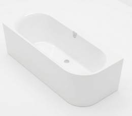 Akrilinė vonia Villeroy&Boch Oberon 2.1 180x80 kairė pusė prie sienos, su kojomis, sifonu ir uždengimu balta spalva