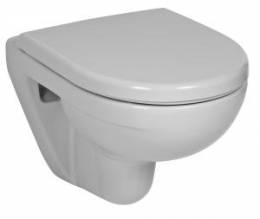 Kompaktiškas pakabinamas unitazas LYRAplus su stačiu nubėgimu, ilgis 49 cm