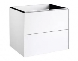 Spintelė po praustuvu Gama 2 stalčiai 79x45 cm su push to open, blizgi balta spalva
