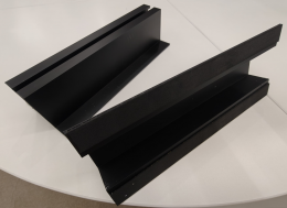 Minirail trapecinei stogo dangai su EPDM juosta (h - 6 cm; l - 26,5 cm) JUODAS