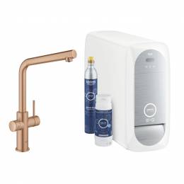 GROHE Blue Home vienavirtis L formos maišytuvas su filtravimo sistema, brushed warm sunset  spalva