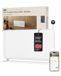 Plieninis panelinis šildytuvas Mill Invisible su WIFI, 1500W, baltas