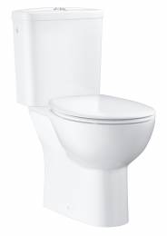 Pastatomas WC puodas Grohe BAU Rimless su bakeliu, dangčiu soft-close, horizontalus išb.