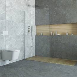 Stacionari dušo sienlė WALK IN AI TWF/400, aukštis 2002, stiklas transparent, profilis brillant