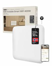 Plieninis panelinis šildytuvas Mill Invisible su WIFI, 400W, baltas
