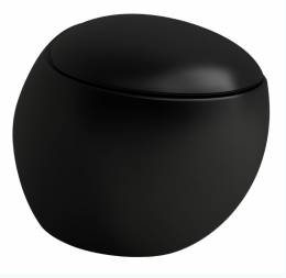 IL BAGNO ALESSI ONE Pakabinamas Rimless WC su stačiu nubėgimu,  juoda matinė
