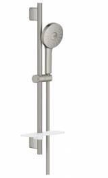 Dušo stovas 60 cm, su rankiniu dušeliu, Euphoria 120, 3-jų f-jų, žarna 1750,  ner.pl.spalva (supersteel infinity finish)