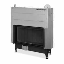 Plieninis židinio ugniakuras Romotop KV HEAT H3LF06 88.50.06, juoda pakura IGN, pakeliamomis durimis