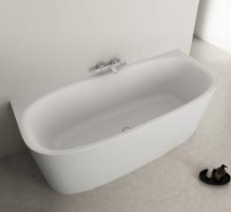 Ideal Standard Dea Duo prie sienos statina akrilinė vonia 180x80 cm  su Click-Clack nuotekų vožtuvu, vidus ir išorė mati