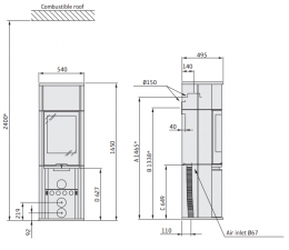 Krosnelė CONTURA C690G AN Style, korpusas juodos spalvos, kompl. (798412, 803750, 798432)