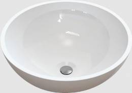 Pastatomas praustuvas Ara 420 mm, akmens masė, Evermite, baltas