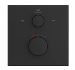 Ideal Standard Ceratherm 100 potinkinio termostatinio vonios/dušo maišytuvo virštinkinė dalis, kvadratinė matinė juoda