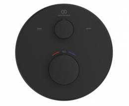 Ideal Standard Ceratherm 100 potinkinio termostatinio vonios/dušo maišytuvo virštinkinė dalis, apvali, matinė juoda sp