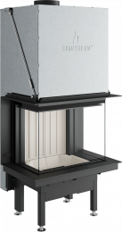 Plieninis židinio ugniakuras Spartherm Premium A-3RL-60h, ø 200 mm, trimis stiklais